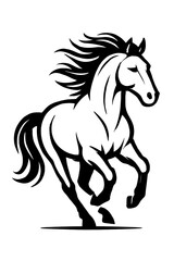 Obraz premium Dynamic Galloping Horse Vector Illustration - Symbol of Freedom and Power