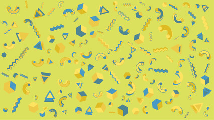 Vibrant 80s style geometric pattern. Abstract vector background for presentation, banner, creative poster design.