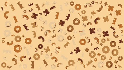 Beige background with brown abstract shapes. Abstract vector background for presentation, banner, creative poster design.