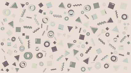 Pastel 80s style geometric pattern. Abstract vector background for presentation, banner, creative poster design.