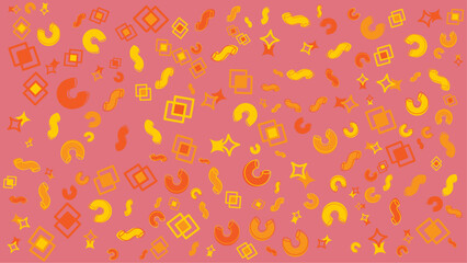 Pink image shows macaroni shapes and squares. Abstract vector background for presentation, banner, creative poster design.
