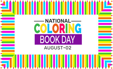 National Coloring Book Day background template, creative holiday design for banners, cards, posters, and digital use