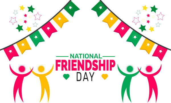National Friendship Day background, celebration concept, use for banner, greeting card, poster, flyer, and social media design and promotional content