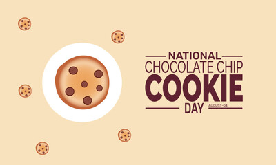 National Chocolate Chip Cookie Day background, sweet dessert celebration, use for banner, poster, flyer, and social media promotional  template