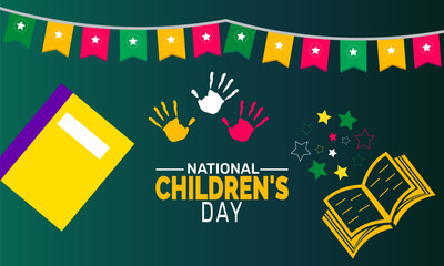 National Children's Day background template, kids celebration banner, use for poster, card, flyer, and web design