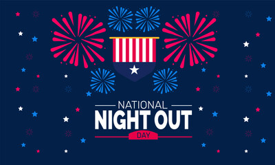 National Night Out (NNO) is celebrated on August. National Night Out with colorful design and dark background. National Night Out wallpaper, background, banner, cards