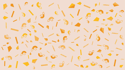 Abstract yellow shapes scattered on a pale background. Abstract vector background for presentation, banner, creative poster design.