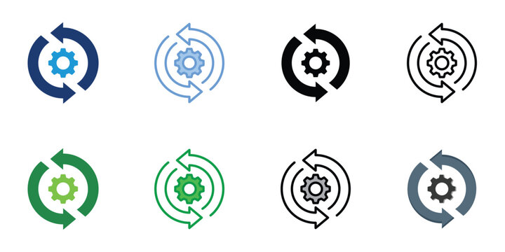 Automation Icons Set Vector Multiple Style Collection