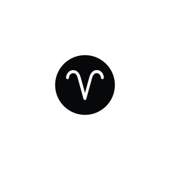 ): Aries symbol icon black