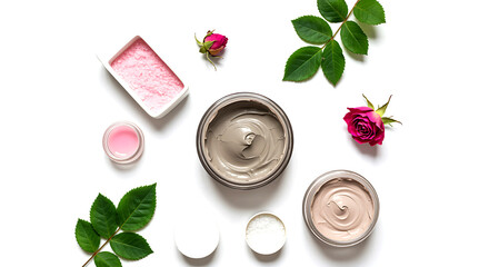 Pink salt mud mask rose beauty products skincare