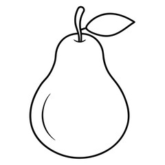 pear fruit outline vector on white background