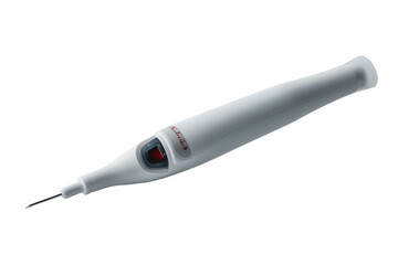 Medical injection syringe with clear body isolated on transparent background