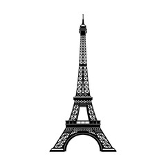Tower Black Silhouette on White Background Urban Architecture