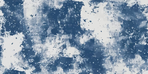 Grunge blue brush stroke on white background. Abstract blue watercolor canvas splashes textures.