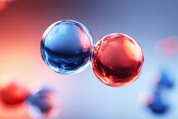 Two vibrant spheres in contrasting colors.