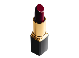 A vibrant red lipstick with pink highlights, centered on a white background, high-resolution product photography with a focus on beauty. 