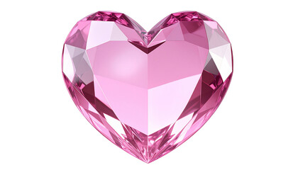 3D glass heart, pink transparent crystal texture, smooth glossy surface, photorealist