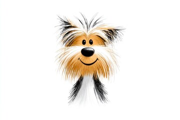 Naklejka premium A whimsical illustration of a dog's face.