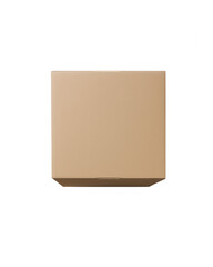 Top View of Closed Plain Brown Cardboard Box on White
