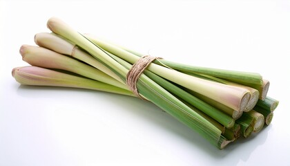 fresh green lemongrass bundle