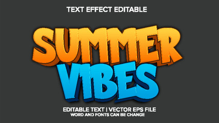 summer vibes text effect vector editable