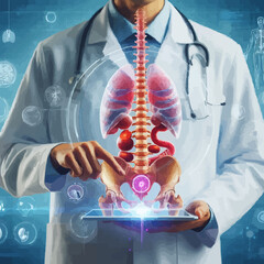 “Futuristic Medical Diagnostics and Human Anatomy Holograms”
