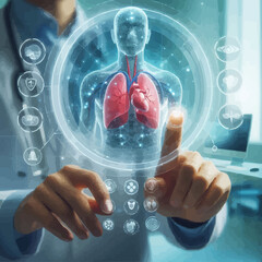 “Futuristic Medical Diagnostics and Human Anatomy Holograms”