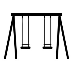 Playground swing is an invitation to joyful recreation in park, where children swing back and forth on seats suspended by chains, embodying freedom and play.