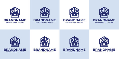 Fototapeta premium Letters YA AY YC CY YD DY YE EY Home Roof Logo, suitable for any business related to house
