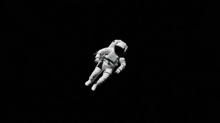 A lone astronaut floats in the inky blackness of space (1)