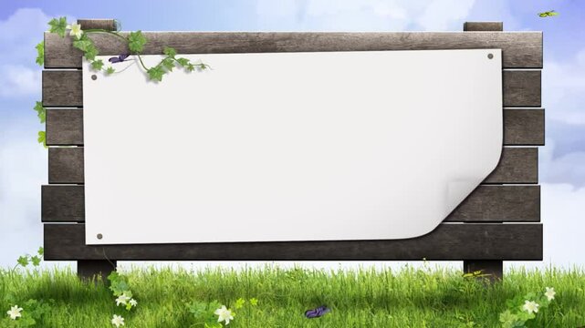 blank billboard on the grass