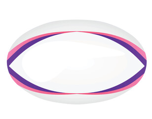 White rugby ball. vector illustration