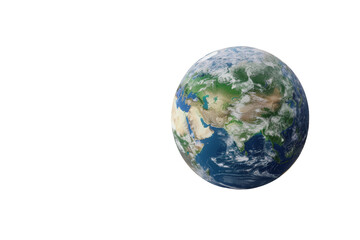 Fototapeta premium Blue and green Earth planet image with transparent background