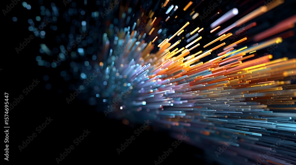 Poster abstract light streaks create a futuristic and dynamic background with a sense of speed