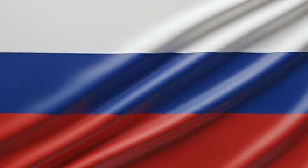 Waving White Blue Red Striped Flag Fabric Background