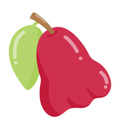 Rose Apple Still Life with Leaf, Simplified Style