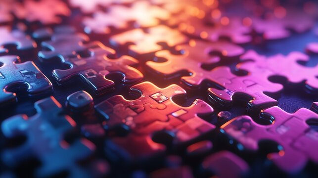 Vibrant puzzle pieces lie scattered, highlighting missing parts that invite curiosity and imagination