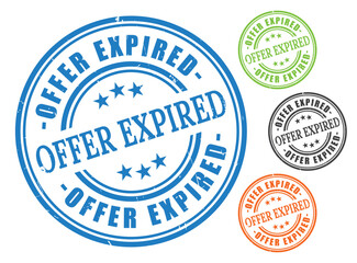 Invalid Offer Badge Pack, Expired Promotion Grunge Stamp Vectors  