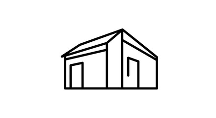 Simple House Line Art Illustration
