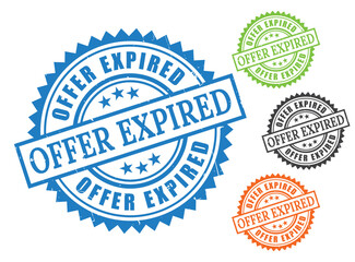 Time,Sensitive Offer Expired Seals, Grunge Rubber Stamp Vector Set  