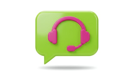 Headset on Speech Bubble Icon