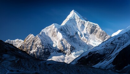 a crystal snow capped peak