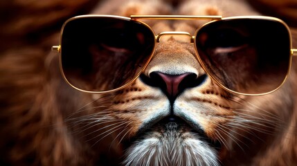 Lion wearing stylish sunglasses closeup lion s face wild animal predator king of the jungle fashion style wildlife feline carnivore majestic fierce leone leon image. A regal