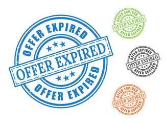No Longer Valid Deal Stamps, Expired Offer Grunge Rubber Vector Set  
