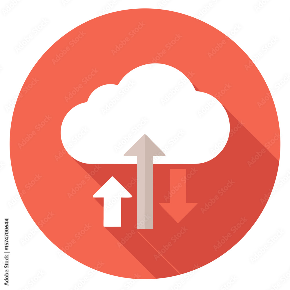 Poster cloud upload and download vector icon data transfer service