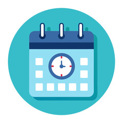 Calendar Clock Vector Illustration Time Management Schedule Icon