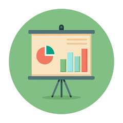 Business Data Presentation Board Vector Illustration