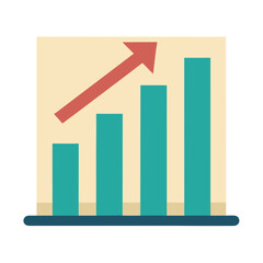 Business Graph Vector Illustration Upward Trend Growth Success