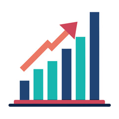 Growth Chart Vector Illustration Financial Report Success