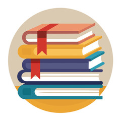 Vector Books Stack Illustration Education Library Design Graphic